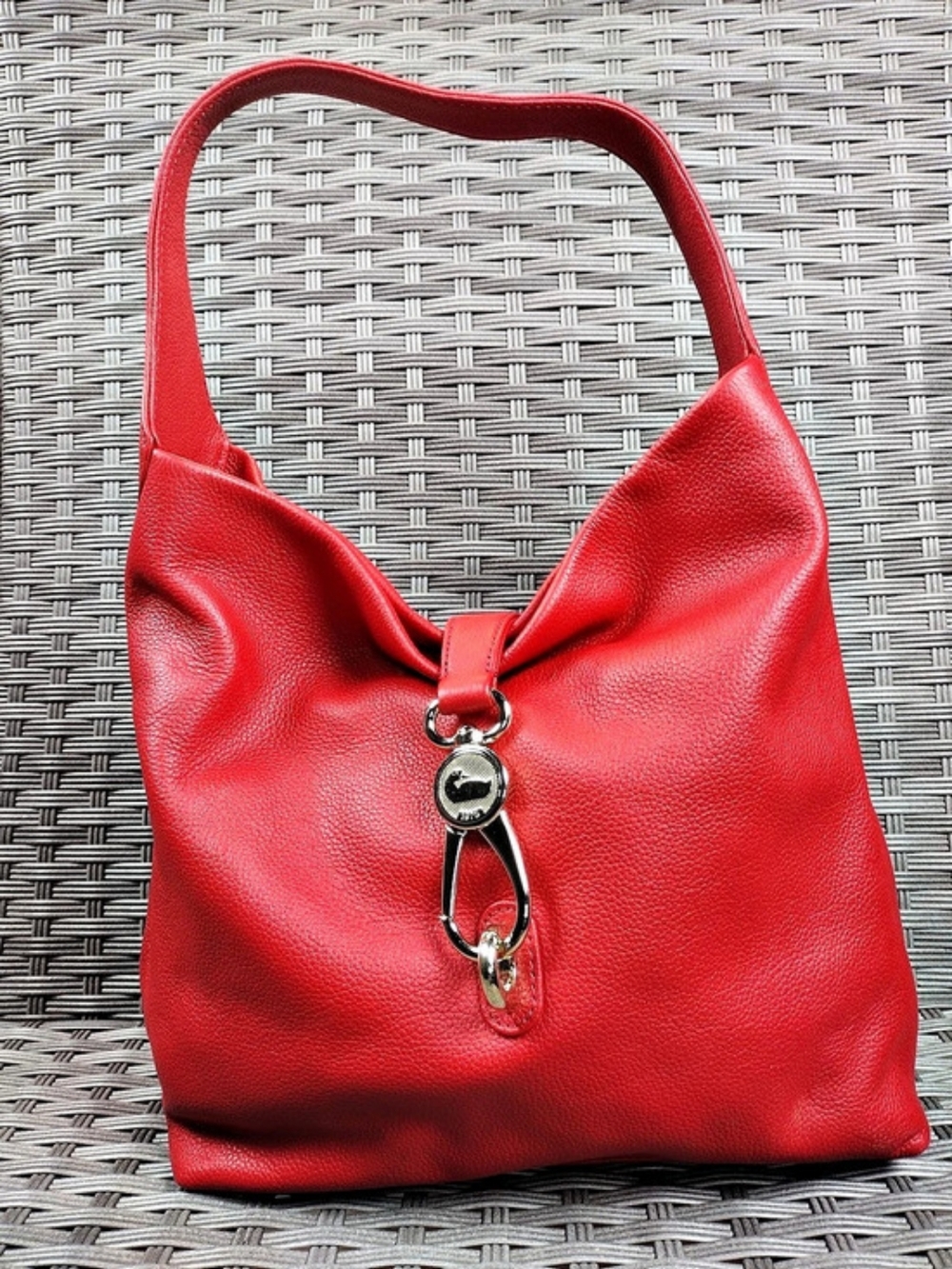 Dooney & Bourke Pebble Grain Hobo Red Bag